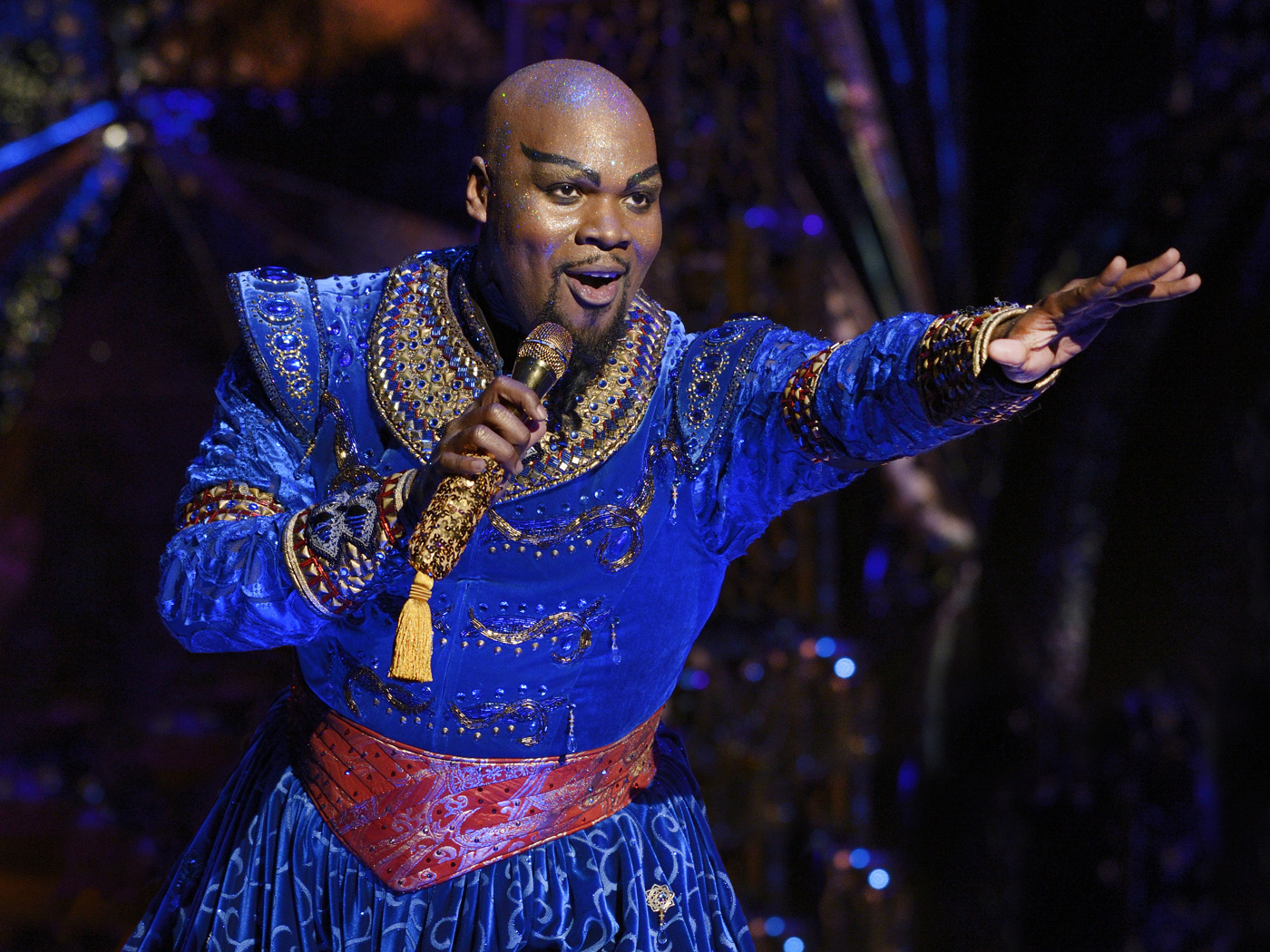 Michael James Scott in Disney's Aladdin on Broadway. Photo by Deen Van Meer.